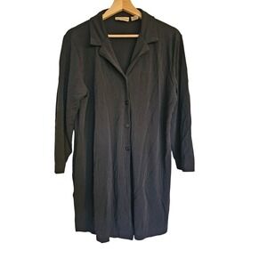 Y2K Anthropologie Apostrophe shirtDress‎ XL Black Shirt dress Buttons goth punk